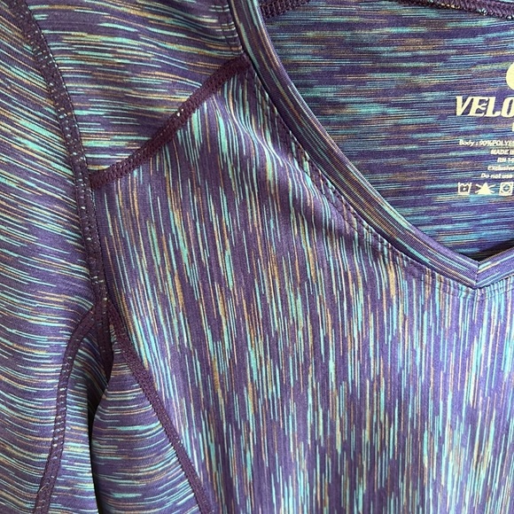 Velocity Womans Top  Blue  Stripe Size M - Picture 2 of 6